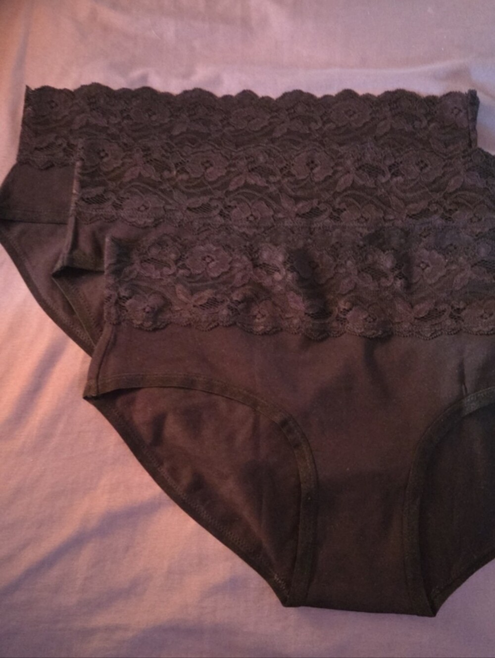 NWOT- (3pck) Pact Black High-Waist Lace Waistband Briefs
